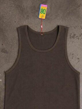SuperFresh Men’s Waffle Knit Tank Top – Coffee Brown – Size Large